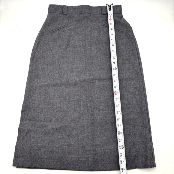 Vintage 90s Casual Corner Gray Polyester High Waisted Pencil Skirt Jr 9 25x27" - Picture 7 of 12